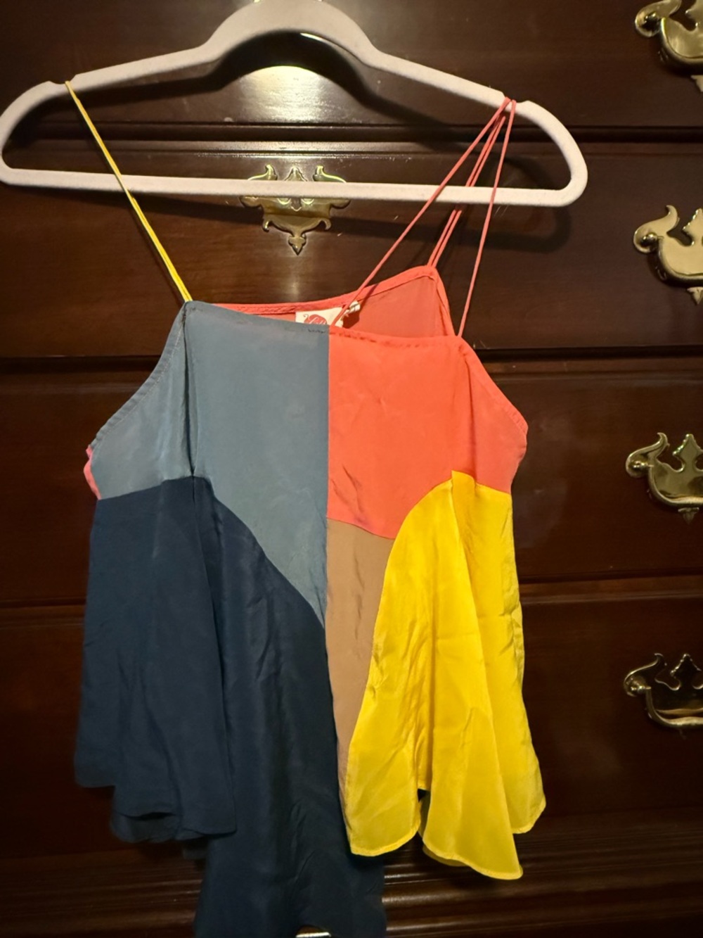 Brand new Anthropology 100% Silk Colorblock Tank Top Size S